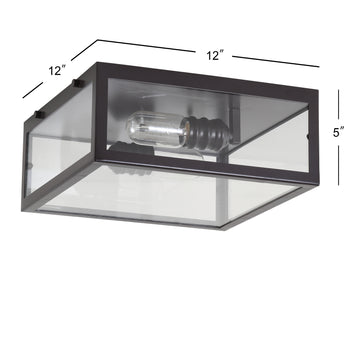 Grayson 12" Metal/Glass LED Flush Mount - JONATHAN Y